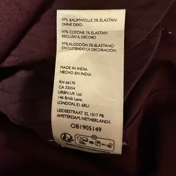 By Anthropologie Scallop-Hem Shorts drawstring maroon-ish brown 1X - Picture 8 of 12